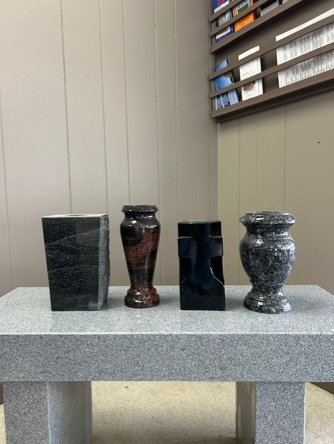Granite Vases for Headstones and Upright Monuments in Peoria, IL