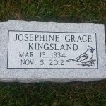 Flat granite grave marker with polished face and engraved memorial lettering.