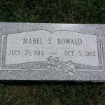 Flat granite grave marker with polished finish and engraved memorial lettering.