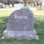 Custom headstone in Illinois with the name Bagley on it